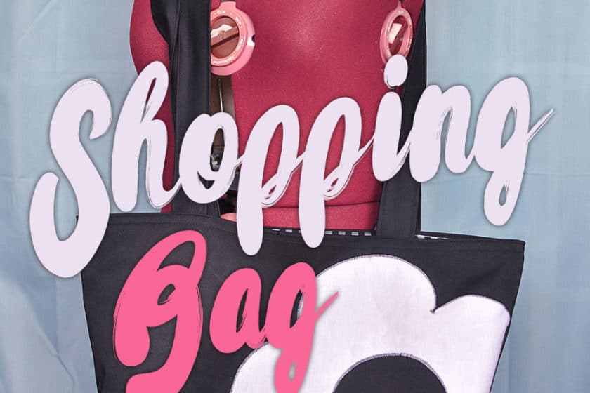 Geräumiger DIY Shopping Bag mit Blume | Schwatz Katz