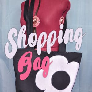 Geräumiger DIY Shopping Bag mit Blume | Schwatz Katz