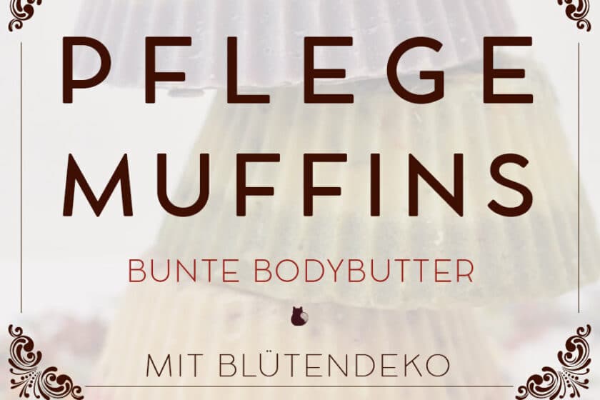 Bunte Pflegemuffins mit Blütendeko | Schwatz Katz